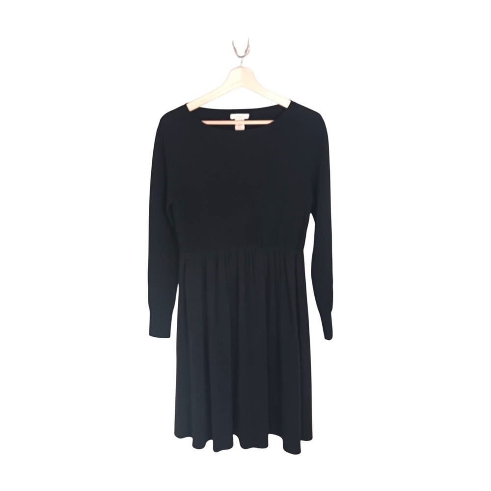Sundance Merino Wool Silk Sweater Dress Womens S Black Long Sleeve